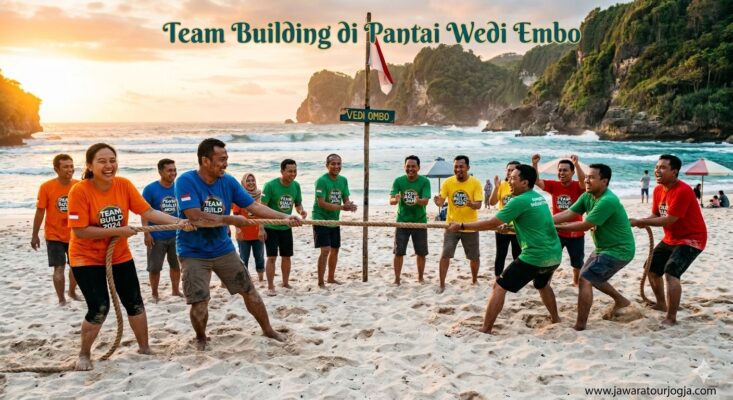 team builoding di pantai wedi ombo