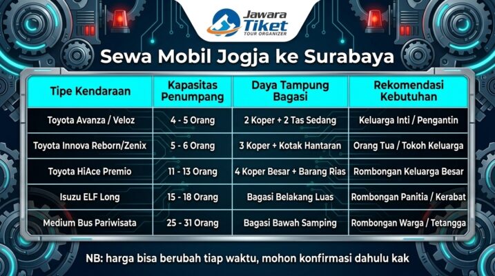 Sewa Mobil Avanza dll di Jogja Hajatan ke Surabaya